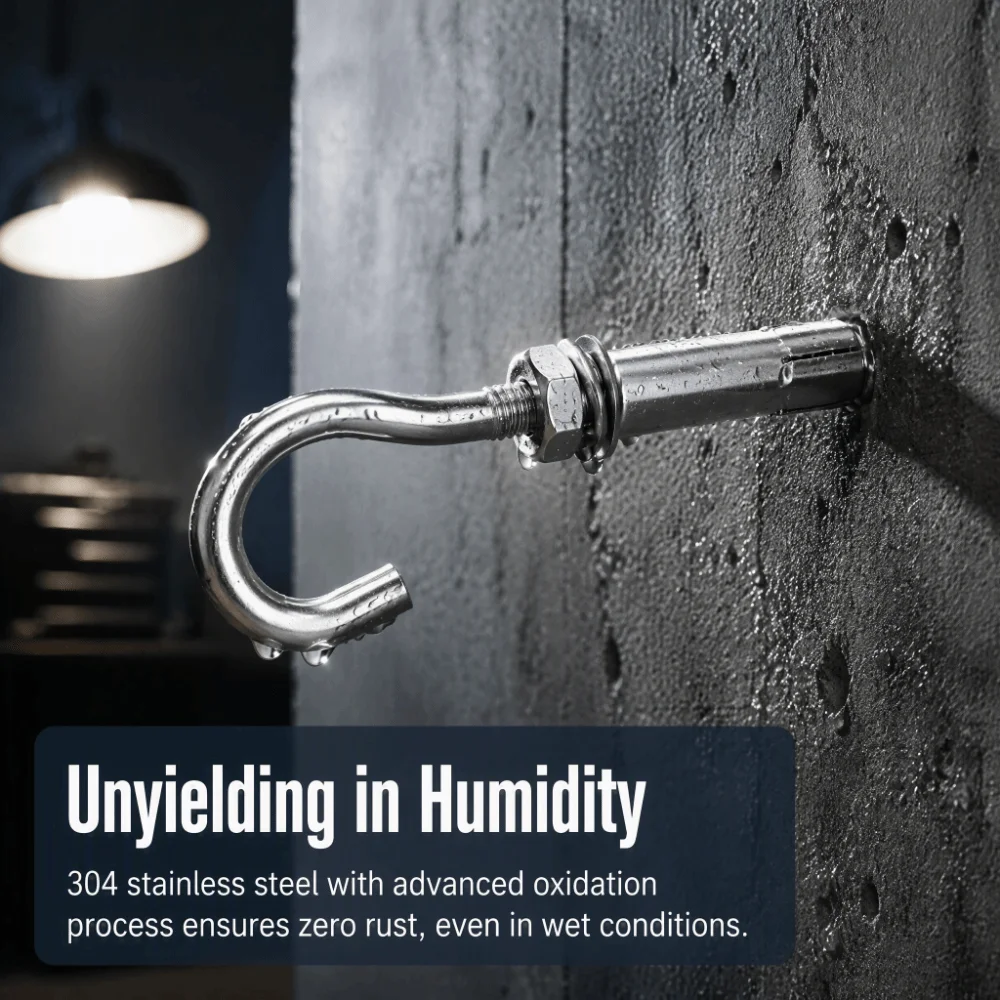10pcs Durable Open Cup Hook Expansion Hooks Heavy Duty Mounting Anchor Bolts Concrete Wall Hooks Heavy Duty Bolts For Concrete