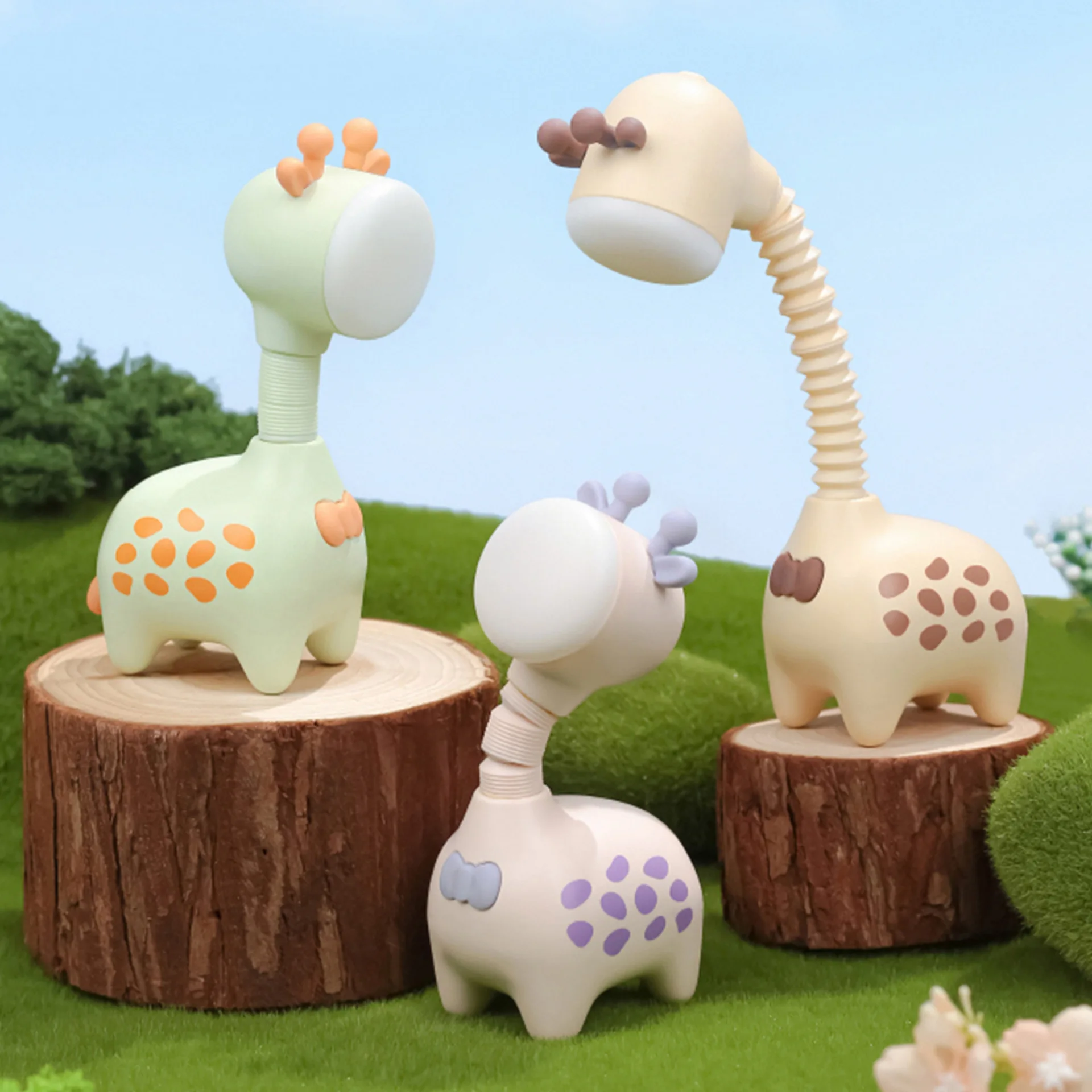 Fun Cartoon Cute Pet Cute Giraffe Night Light Decompression Toy Decoration Desktop Ornament Eye Protection Desk Lamp