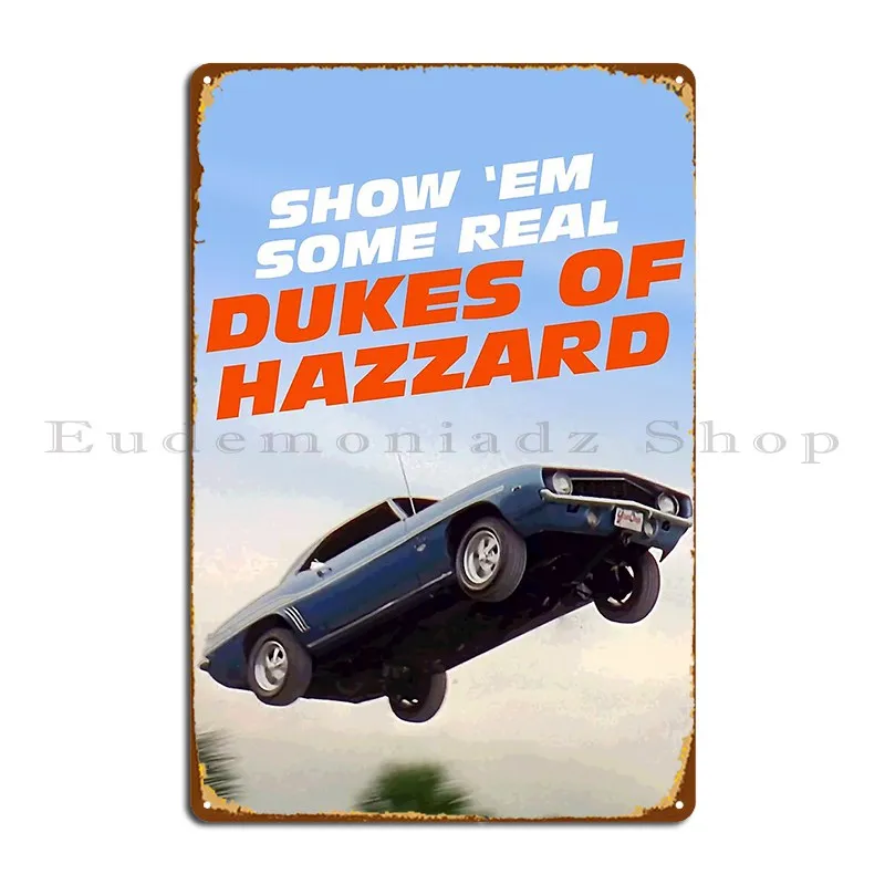 عرض Em بعض دوقات الواقع من المخاطر بدون خطوط لوحة معدنية ملصق المنزل صدئ إنشاء المرآب ملصق تسجيل القصدير المخصص #1