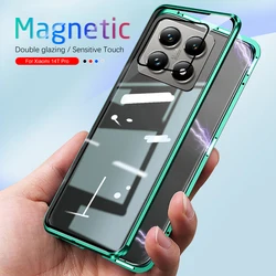 360 Full Protection Metal Magnetic Case for Xiaomi14T Xiaomi 14T Pro 5G Double-Sided Glass Adsorption Cover Xiomi Mi14T Mi 14 T