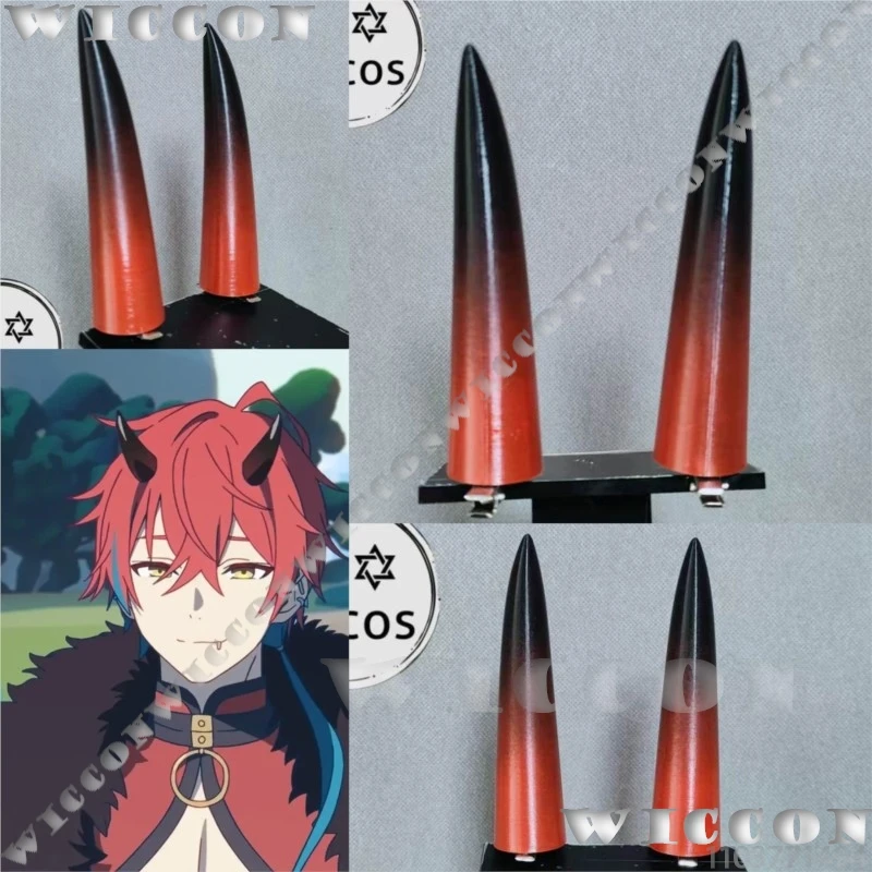 

Mikado Akira Anime Cosmic Princess Kaguya! Cosplay Costume Black to Red Horn Headwear Prop Woman Man Cos Accessories Halloween