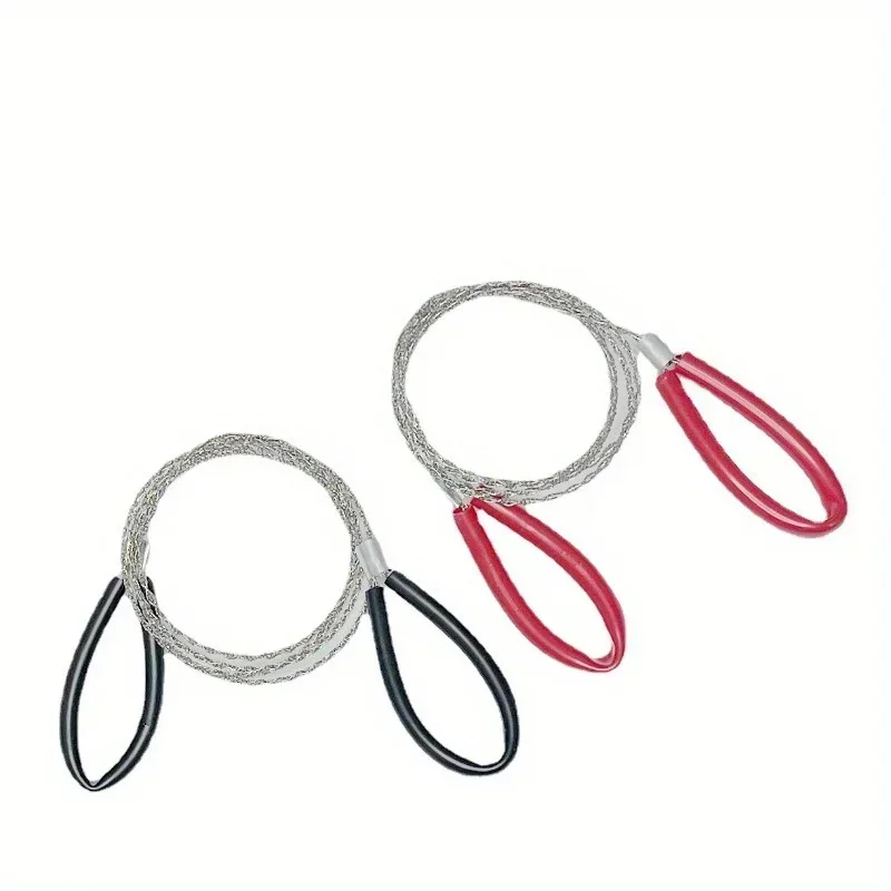 1pc Leather Cover Stainless Steel Wire Saw Wilderness Survival Outdoor Camping Hike Mini Hand Pulled Rope Saw Survival Equipment