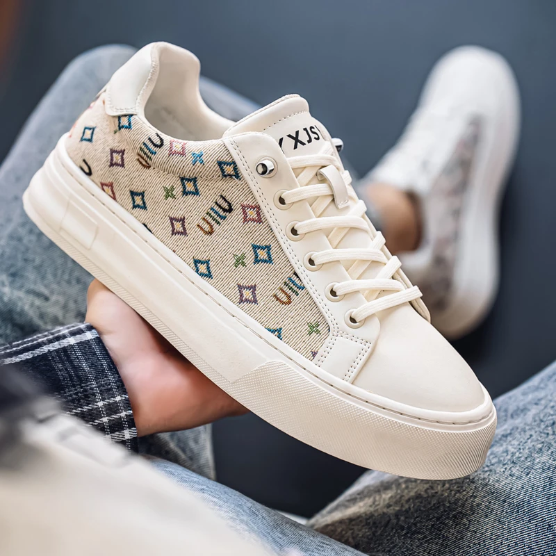 

Дизайнерские бежевые пекинские парусиновые туфли, дышащая повседневная обувь без шнуровки, ленивая социальная среда, популярная рабочая одежда, резиновая подошва с круглым носком