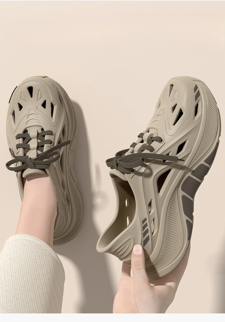 Dicksohlige, perforierte Herrenschuhe, Sommer-Neuheit, Fahrerschuhe, rutschfest und geruchsneutral, weiche EVA-Sandalen für Herren – Detail 4