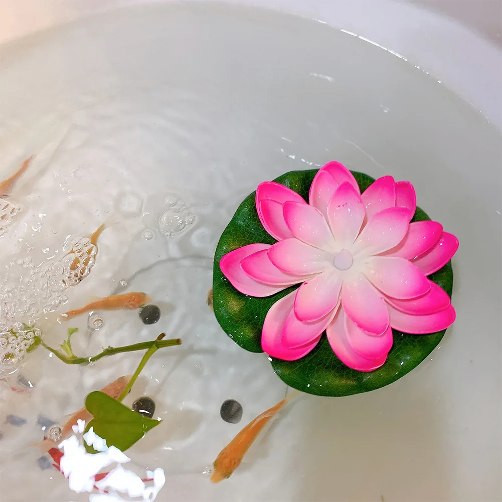 Floating Pool Light Battery Operated Lily Pad Flower Candle Waterproof Decorative River Lantern Blessing Water Lily Candle Light