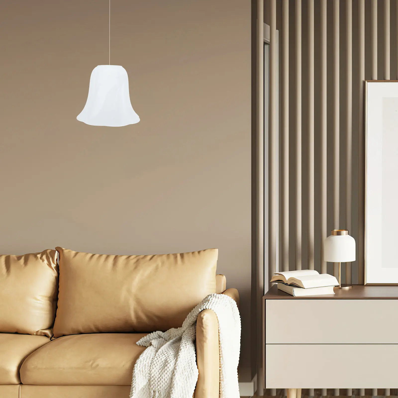 

Frosted Glass Lampshade Replacement Chandelier Ceiling Fan Bell Shaped Light Fixture Shade Elegant Cloud Pattern Wall