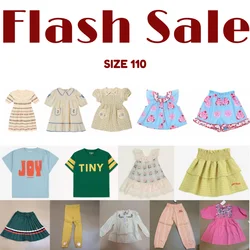 Flash Sale Kids Clothing Set 110cm Toddler Girls Dresses T-shirts Skirts Pants Cartoon Print Striped Casual Wear Summer Outfits