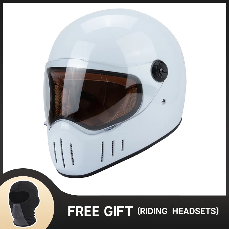 High Quality Full Face Motorcycle Safety Cap White Matt Black Helmet Riding Motocross Racing Motorbike Helmets Cascos Para Moto