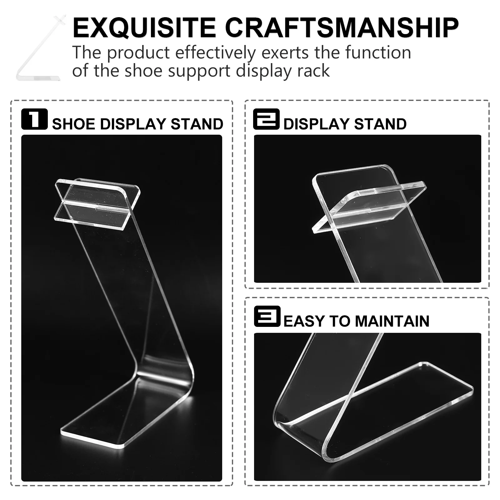 

2pcs Acrylic Shoe Display Stand For High Heels Sports Shoes Sandals Sneaker Holder Retail Shop Warehouse Display Rack