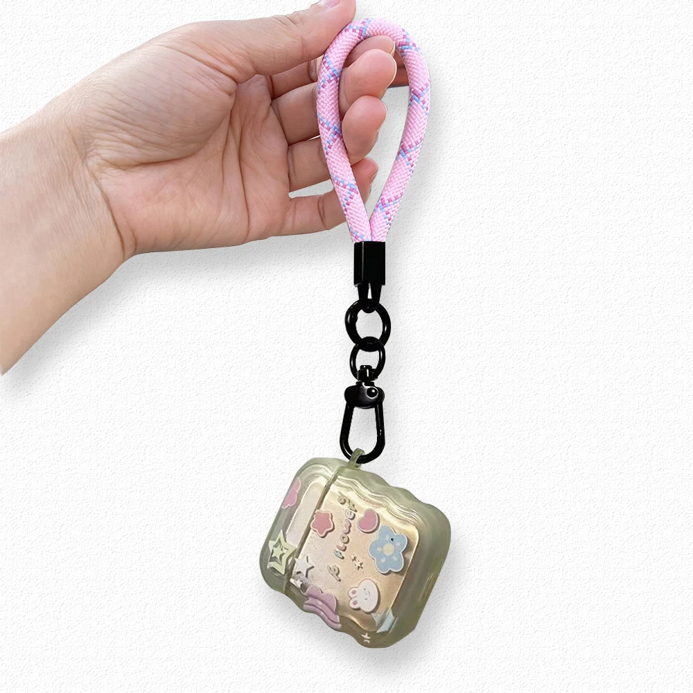

For AirPods Case Lanyard Phone Short Finger Hanging Rope Mini Anti-lost Car Keychain Rotation Universal Camera Fashions Rope