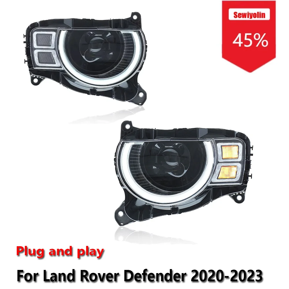 

Sewiyolin Car LED Upgrade Headlight Accessories For Land Rover Defender 2020-2023 DRL Brake Turn Signal Lamp Plug and Play