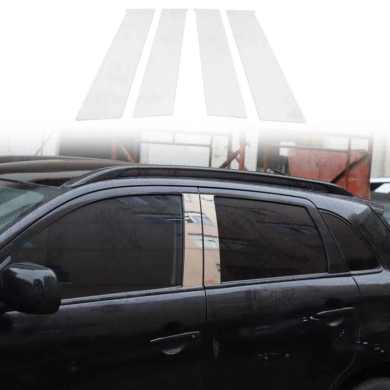 

For Mitsubishi Kynn ASX 2011-2018 stainless steel silver car window center post patch decorative sticker Car accessories 4Pcs