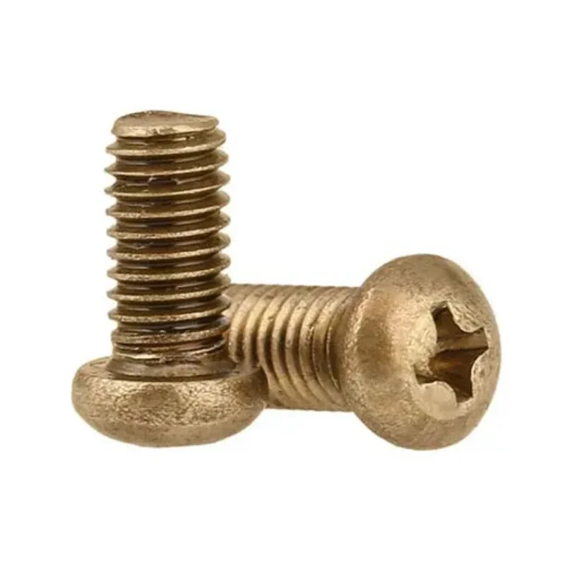 1~30pcs Brass Phillips Round Head Screws Pan Head Bolts M2 M2.5 M3 M4 M5 M6 M8