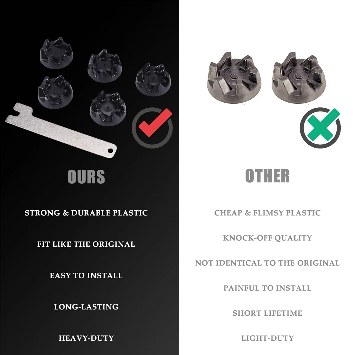 ブレンダー用カプラー交換部品,1レンチ付きカップリング部品,キッチンエイドと互換性ありwp9704230vp wp9704230,6パック,9704230