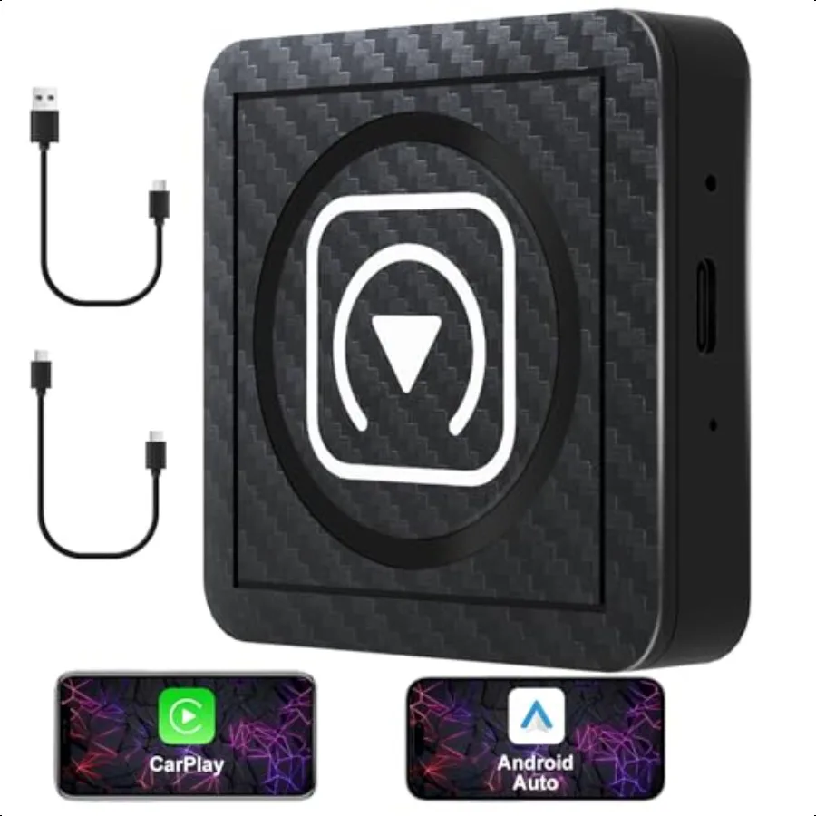 

Wirel CarPlay Android Auto Adapter Convert Factory Wired to Wirel Compatible for Cars from 2017 iPhone iOS 10+ Android 11+ Plug