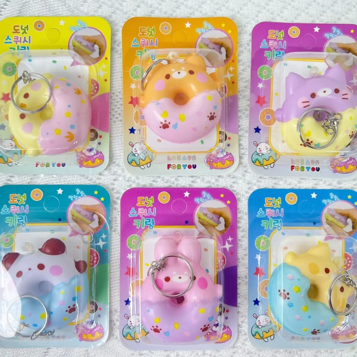 Donut PU Slow Rebound Animal Cartoon Stress Relief Squishy Toy Sponge Gift