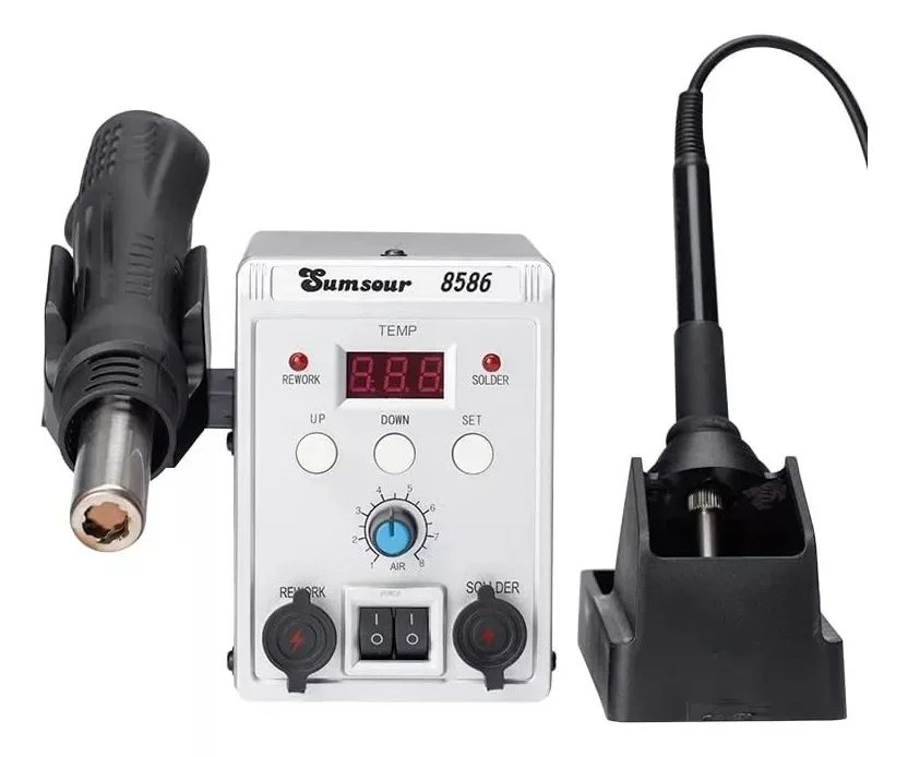 760W Hot Air Gun 8586 2 in 1 Soldering Station Heat Gun SMD BGA Rework Desoldering Solder Station for Phone Welding Repair Tool