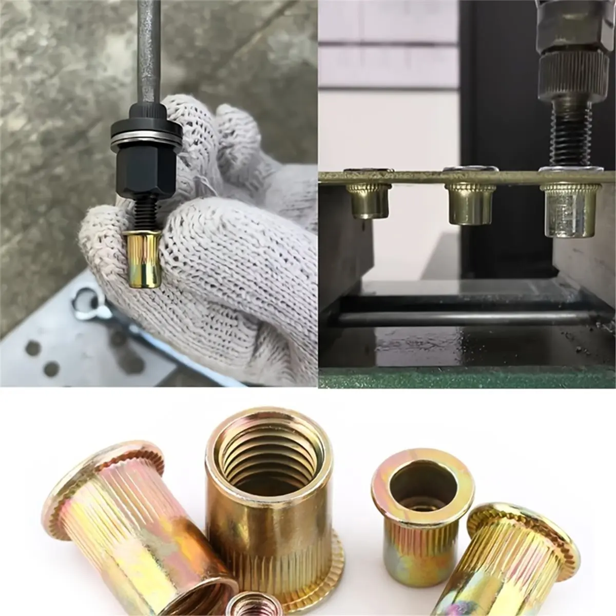 304pcs Rivet Nut and Manual Tool Set, Metric Rivet Nut Assortment (M3-), for Furniture, Decor, Automotive, Marine