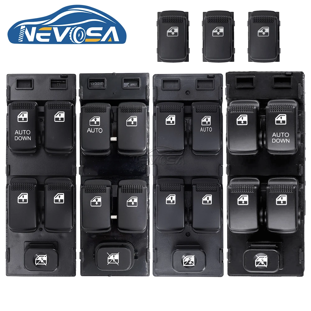 NEVOSA 93570-1C110 0K2FC-66350 93580-2E000 Left Right LHD RHD Power Window Switch Button For Hyundai Getz Matrix KIA Carens 2005