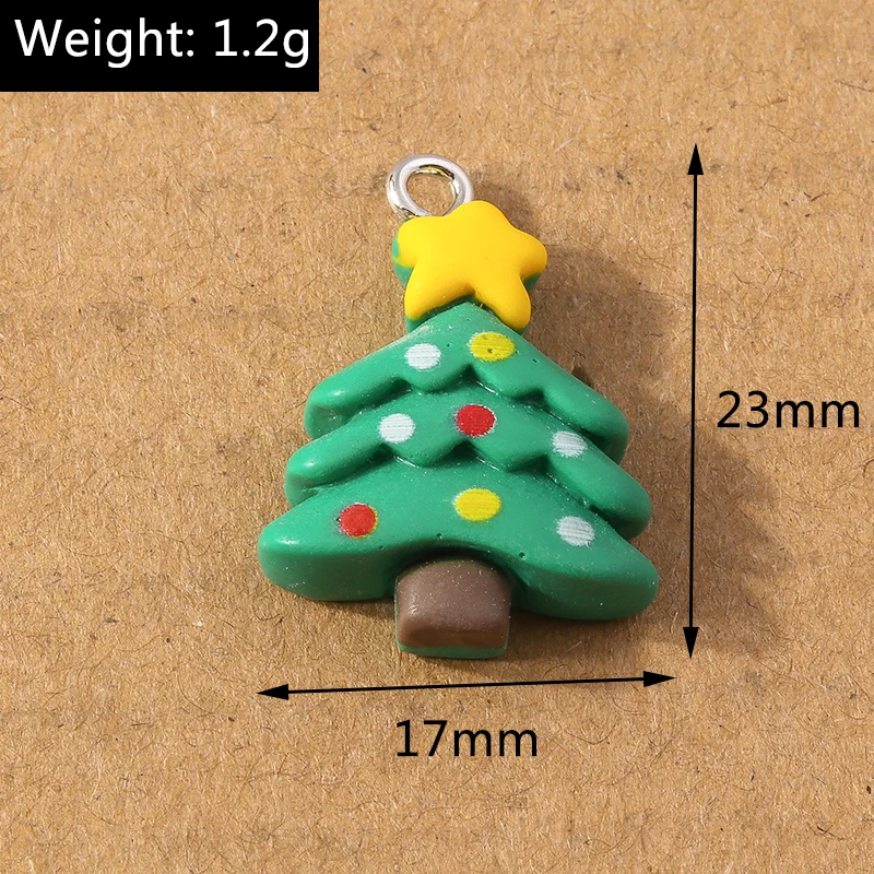 10 Stück Cartoon-Weihnachtsanhänger Schneemann Weihnachtsmann Hirsch Anhänger für die Herstellung von Ohrringen Halsketten DIY Weihnachtsgeschenk Schmuckzubehör – Detail 8