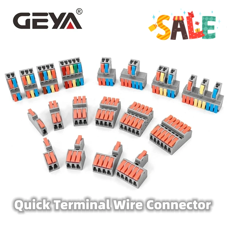 SALE 10PCS GEYA GEC1 Mini Quick Wire Conductor Connector Qick Connection Terminal Block 1 in Multiple out with Fixing Hole