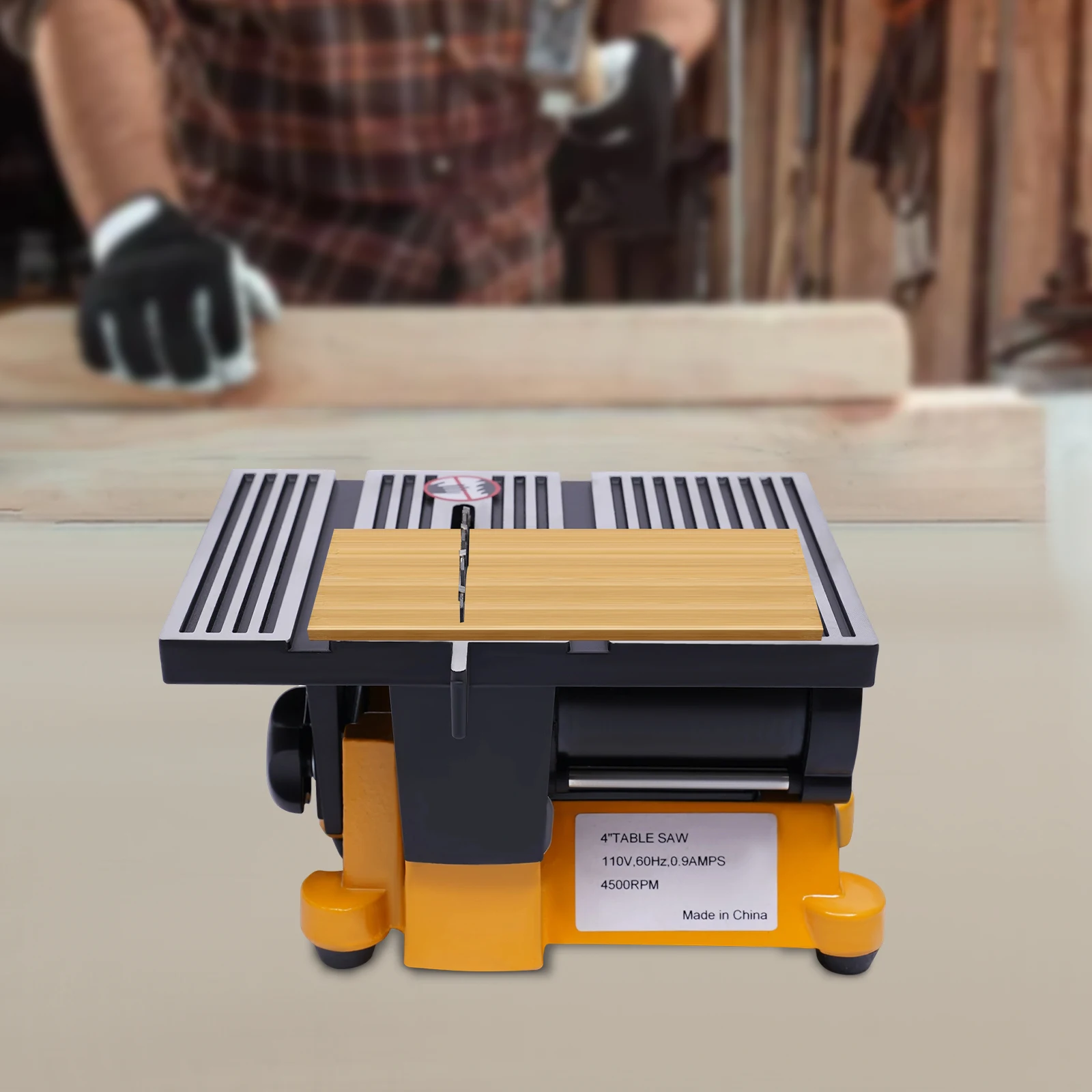 

90W 4500 Rpm Table Saw with 3 Different Blades for Cutting Plastic, Wood, Glass, Stone, Plywood, OSB Sheet, Acrylic, PVC Pipe