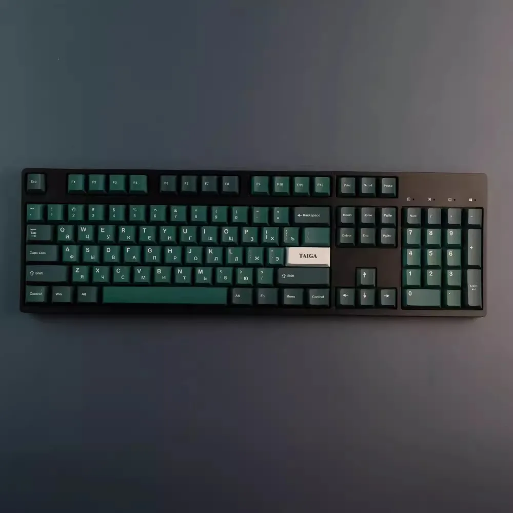 Imagem -03 - Teclado Gmk-tsubasa Keycaps Pbt Sublimação de Tintura Cap Russo Perfil Cereja Keycap Verde para Teclado Mecânico Interruptor mx Conjunto