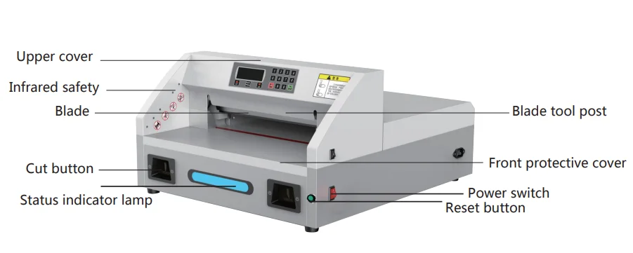 E330S Electric Paper Cutting Machine Desktop Electric Digital 13 Inches 40mm Thick Stack Guillotine Paper Cutter Machine FRONT