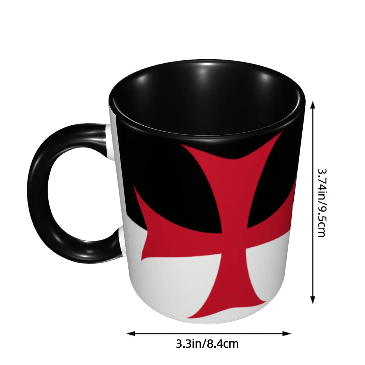 Templar Knight Jerusalem Cross Seal Medieval Warrior Symbol Mugs Customized Ceramic Coffee Mug Creative Present