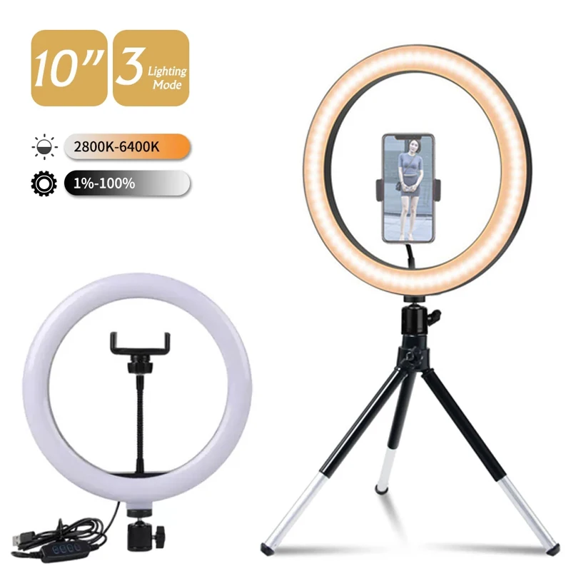 12inch LED Selfie Ring Lights Photo Lamp Ringlight with Phone Stand Photography Lamps for Tiktok Video Live Fill Lamp Streaming