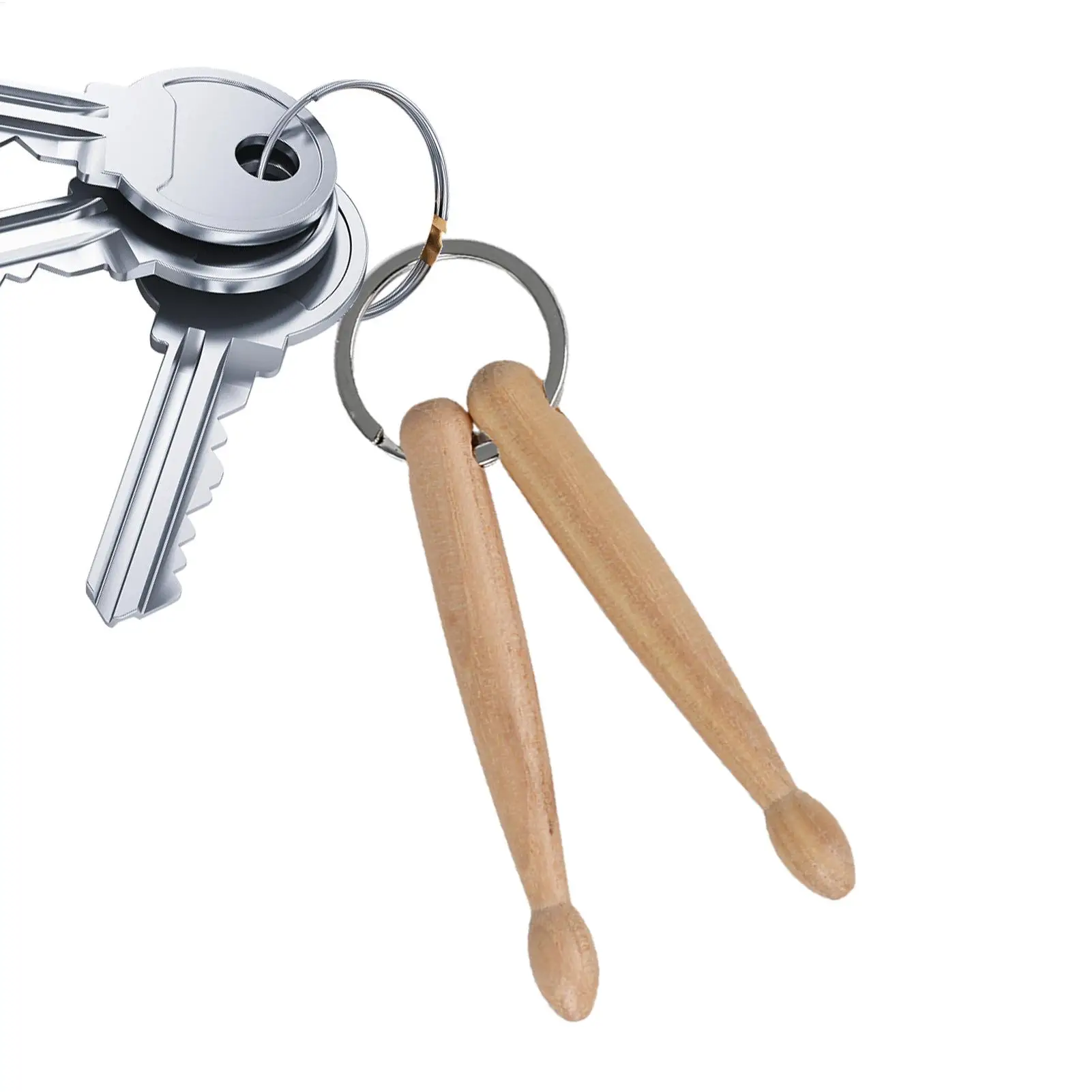 Mini Drum Sticks Keychain Wood Drumsticks Percussion Key Ring Decoration Keyrings Drum and Percussion Accessories
