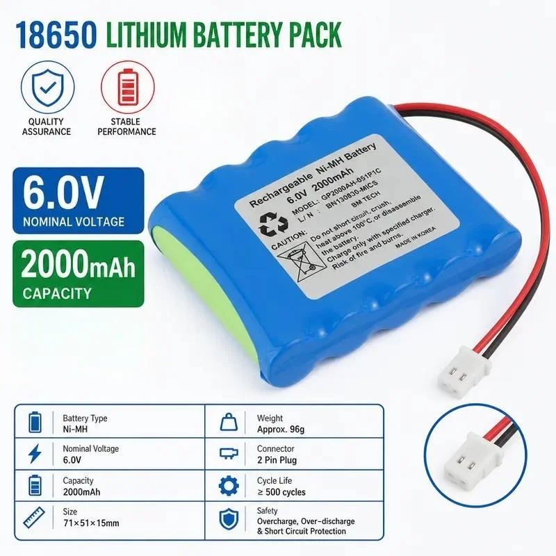Replacement Battery for NONIN Yan MP111 Nonin 8500 Oximeter Model GP200AAH-051PTC Compatible Power Supply Unit