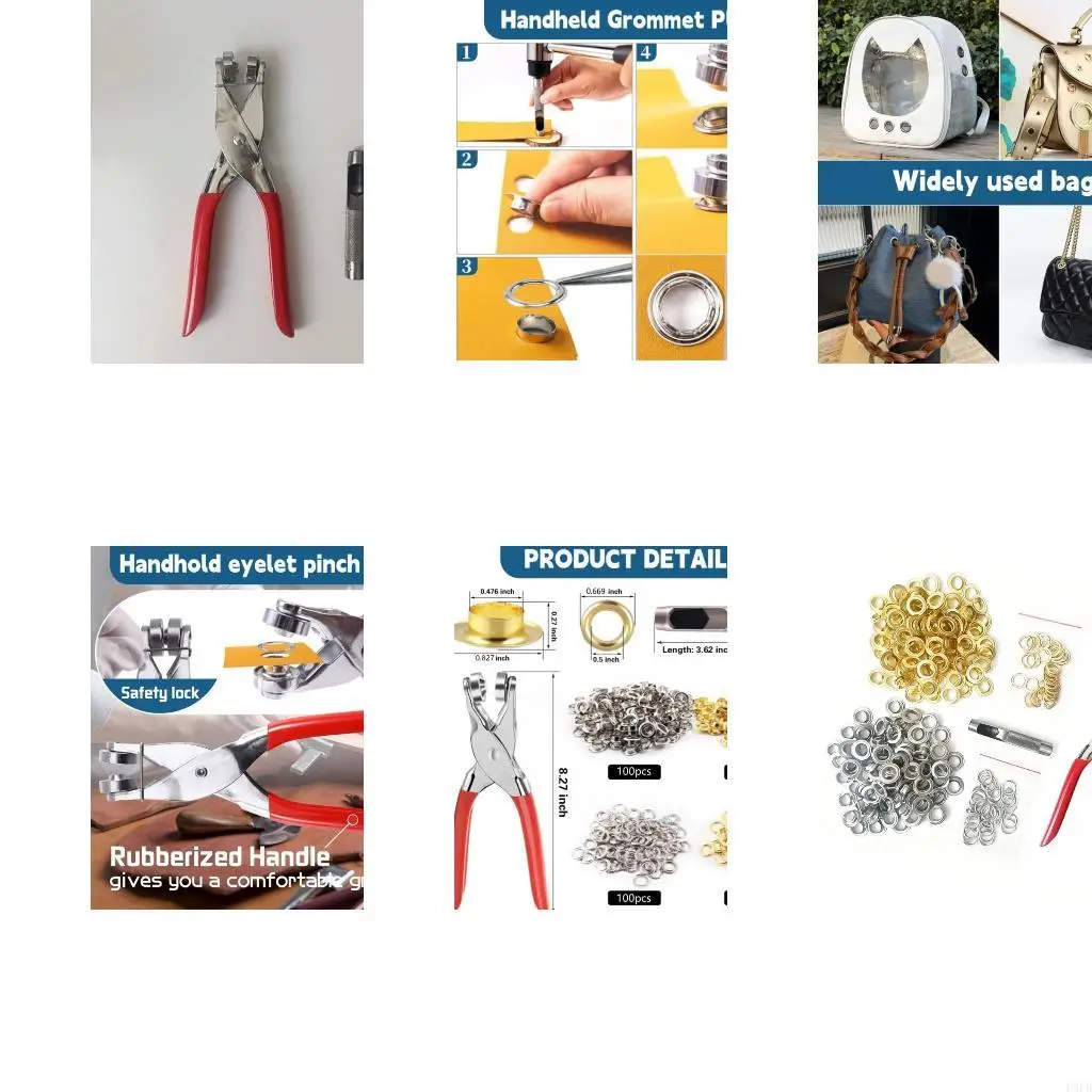 

P9FB Heavy Duty 12 -мм настройки железного наклона с плоскогубцами и отверстиями для кожаных ткани проектов 200 шт. Два цвета