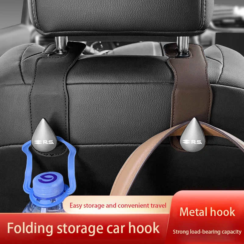 Leather Car Seat Back Hook clips Auto Storage Interior For Renault RS Clio Scenic Logan Megane Koleos Sandero Safrane Vel Satis