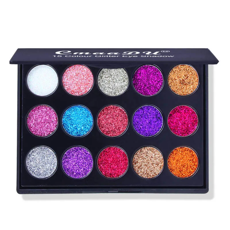 15 Colors Glitter Eye Shadow Shiny PigmentEye Makeup Palette Long-lasting Make Up Eyeshadow Palette Party Gifts
