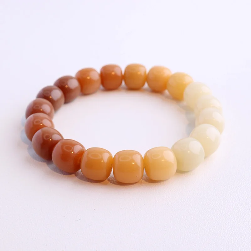 Weathered Bodhi Country Style Retro Handstring Caramel Gradient Color-changing Cultural Play Soft Bracelet for Men and Women