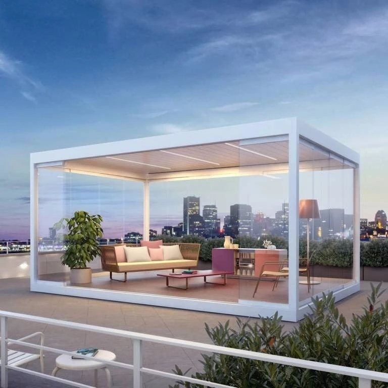 Customized OEM Design Outdoor Garden Terrace Roof Louver Aluminum Pergola Electric Adjustable Gazebo for Swimming Pool Backyard