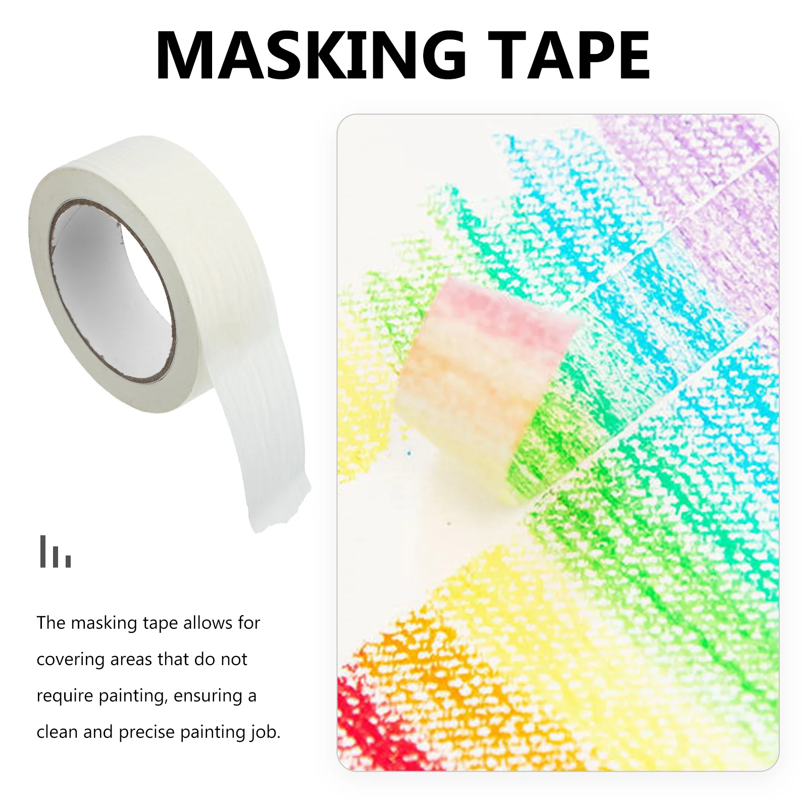 

Masking Tape White For Painting Automotive Diy Projects Wall Art Decor Strong Adhesion Delicate Surface