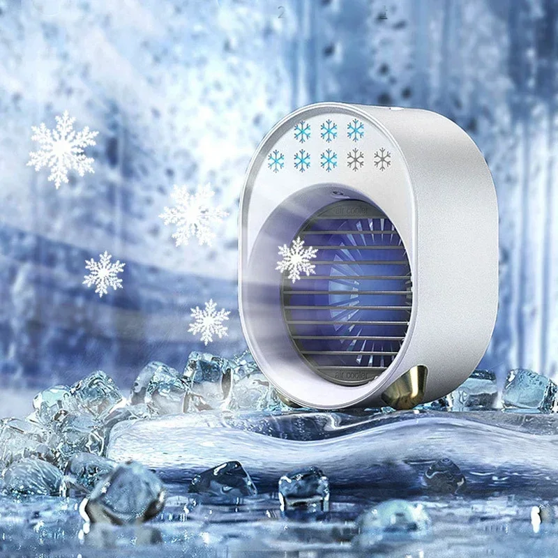 USB Desk Fan Small Personal Table Air Conditioning Fan Strong Wind Quiet Operation Portable Mini Cool Fan for Office Bedroom view 5