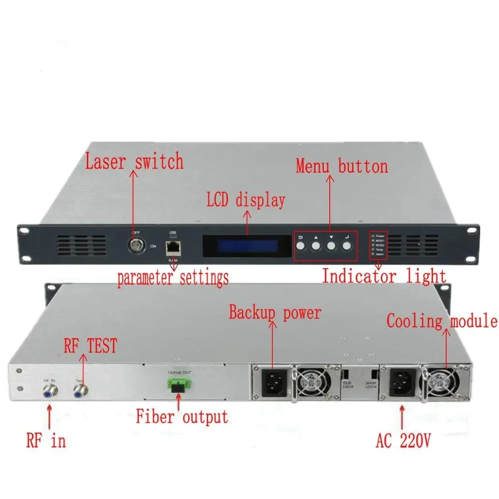 Imagem -06 - Fibra Óptica Transmissor Laser 10db Cabo tv Front End Equipamentos rf para Fibra Óptica 1550nm