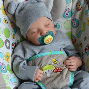 46CM Reborn Baby Doll Levi Mixed Silicone Vinyl Or Cloth Doll Finished 3D Painted Skin…