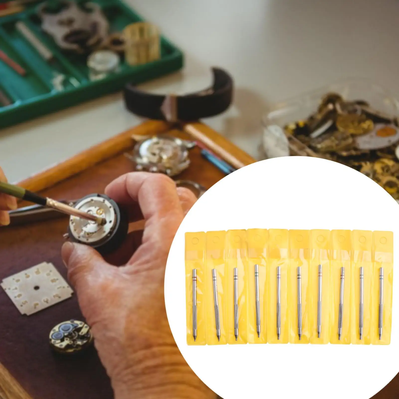 

10x Pin Punches Jewelry Lightweight Watch Repair Punches 0.6 mm - 2.8 mm