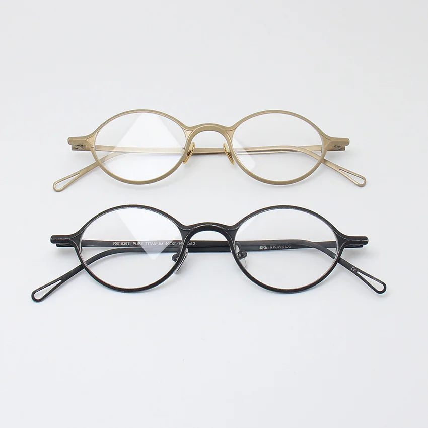 

Japanese Style Handmade High Quality Titanium RG1039T Glasses Frame For Men Women Designer Eyeglasses Can customize lenses
