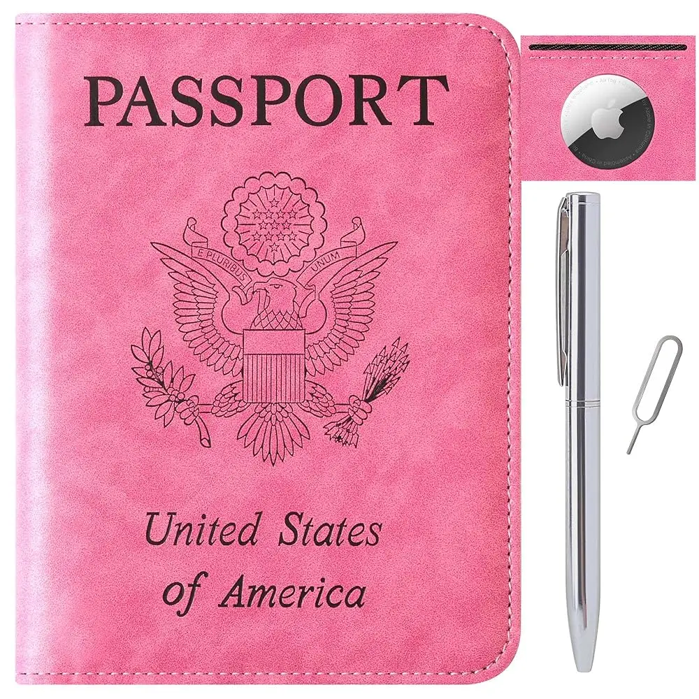 

Кожаный чехол-кошелек для AirTag с RFID-защитой для паспорта и других необходимых вещей, аксессуары для путешествий для женщин