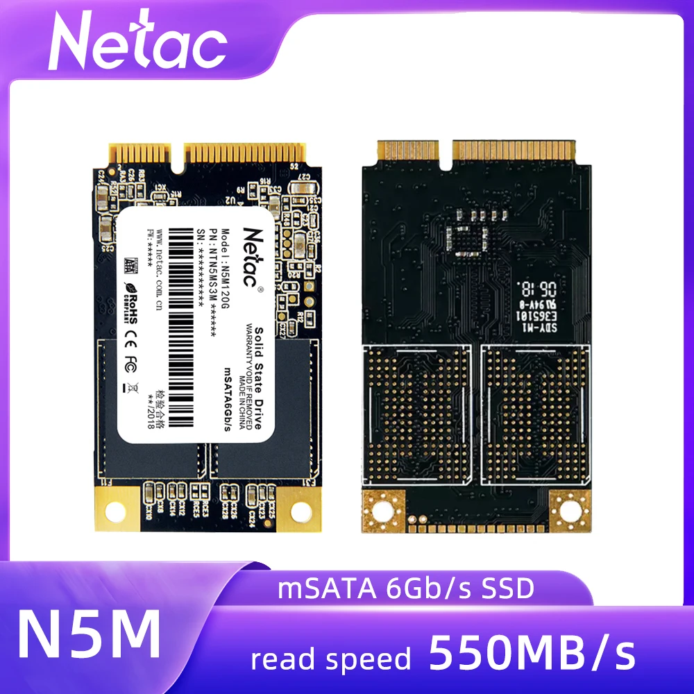 Netac mSATA SSD 6Gb/s SATAIII Hard Drive mini-SATA Disk 550MB/s msata ssd for Laptop Notebook MacN5M