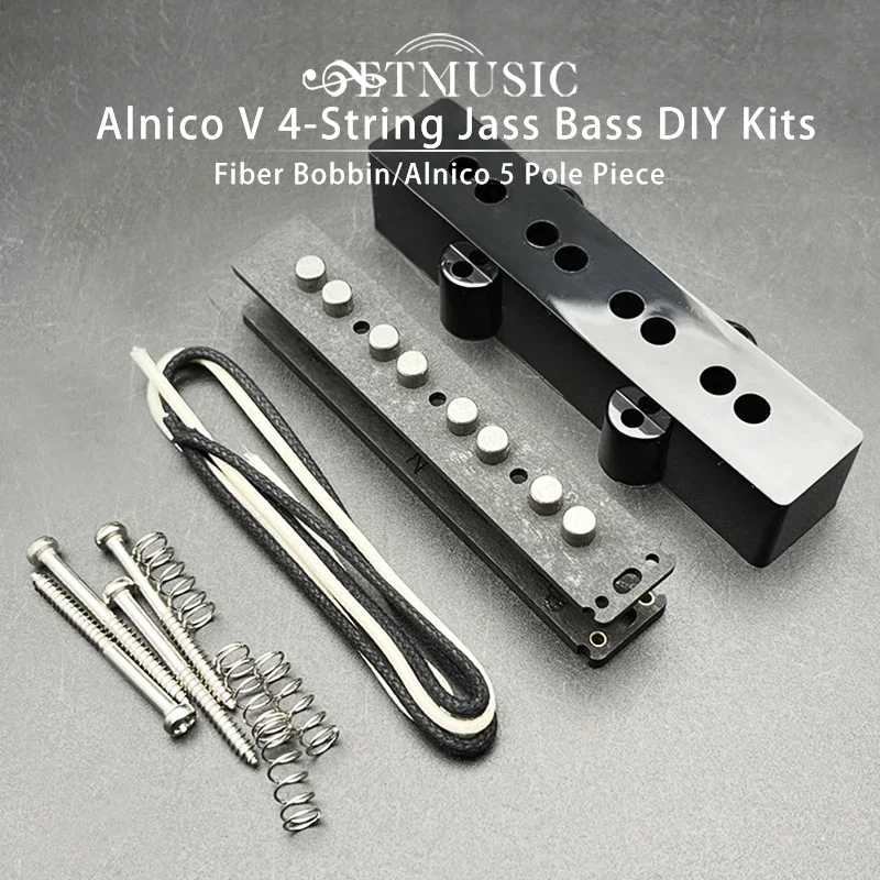 

[Pickup DIY Kits] Alnico 5 4JB Pickup Kits- Fiber Bobbin/Alnico V Pole Piece/Waxed Cloth Cable for Alnico 5 4-String Jass Bass