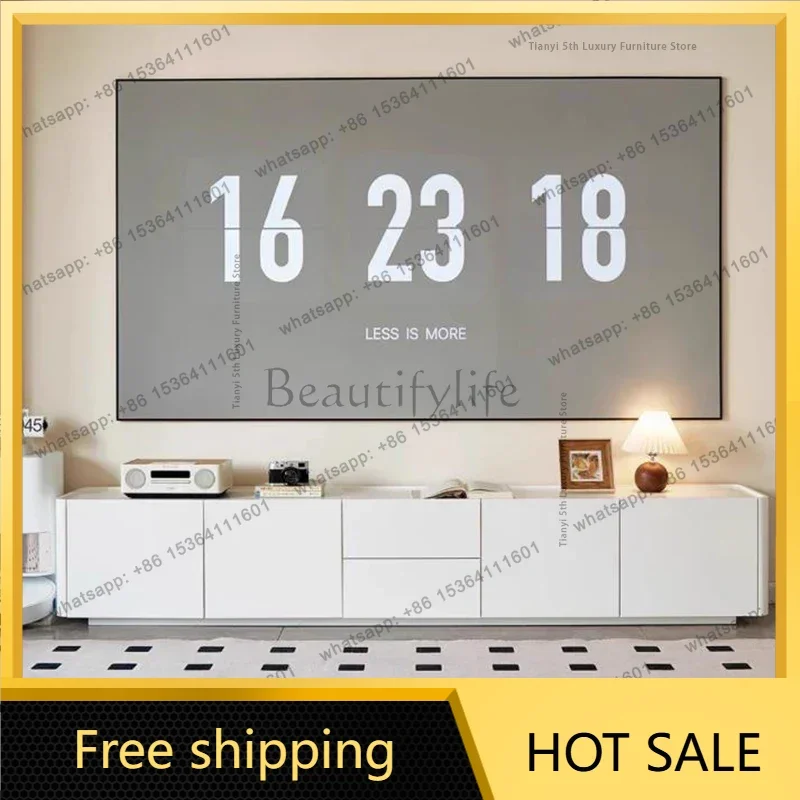 LJY Cream Style Cabinet TV Stands Supports Modern Living Room TV Stands Storage Decoration Home Furniture Armoire Avec Tv FYTS