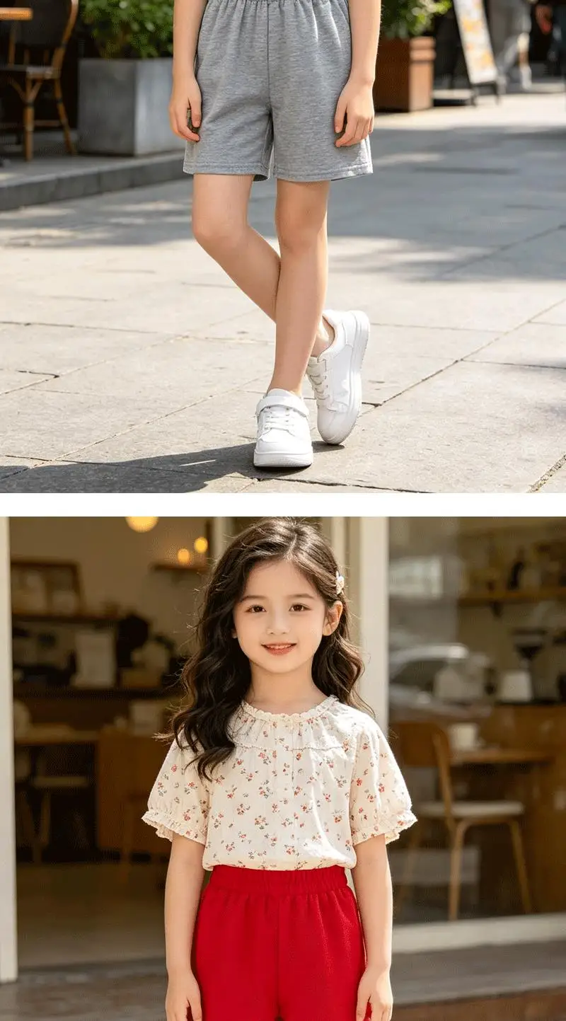2026 Neue reine Baumwoll-Kindershorts, lässige Sport-Caprihosen für Jungen, Mädchen, Babys – Detail 3