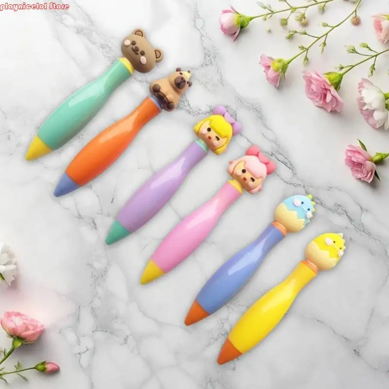 E8BA 6 PECIES NOVITÀ NOVITÀ Short BallPoint Pen Cartoon Cartoon Pen Pen point 0,7 mm