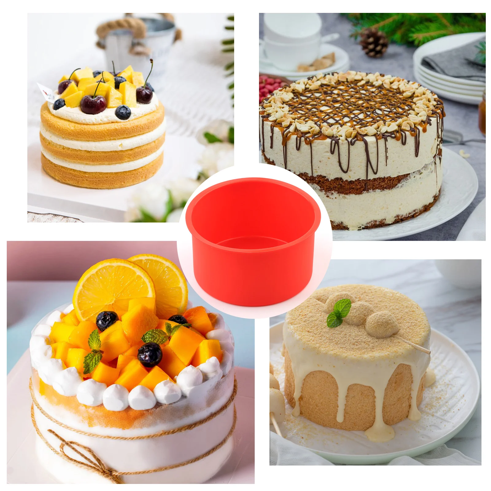 1 Piece of 4inch Round Silicone Cake Mold, Suitable for Making Chiffon Cakes, Mousse, Pudding, Jelly, Handmade Soap, Scented Candles, and Other Desserts or Handmade Products - view 5